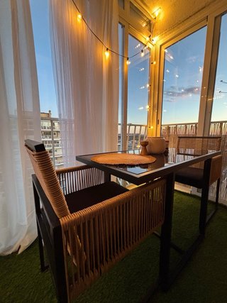 Conjunto mesa terraza y 2 sillas exterior