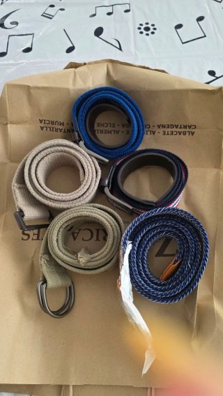 Pack 5 cinturones tela y piel