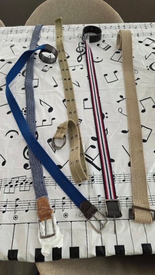 Pack 5 cinturones tela y piel
