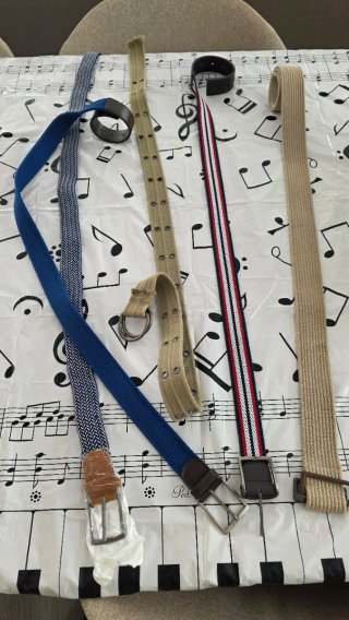Pack 5 cinturones tela y piel