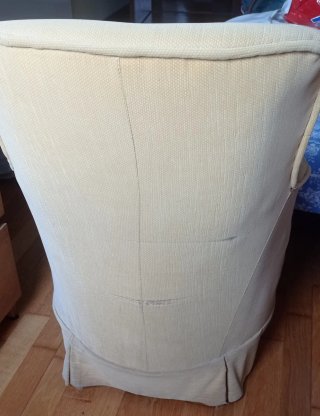 Butaca Descalzadora Vintage Tela amarilla pastel
