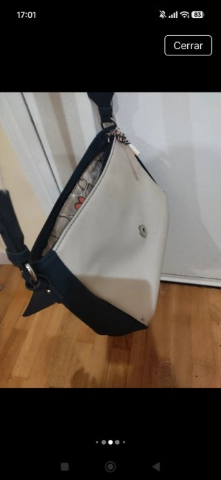 Bolso bandolera azul marino y blanco
