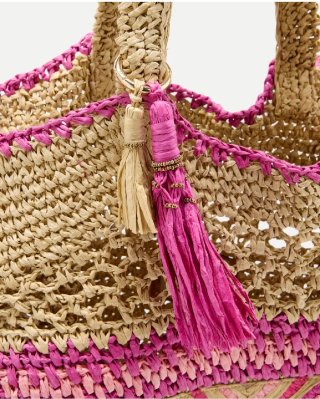 Bolso de playa Stella Rittwagen beige y rosa