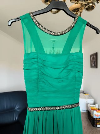 Vestido fiesta largo verde talla 36-38