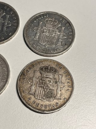 Lote 4 monedas 5 pesetas Alfonso XIII