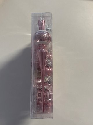 Set decorazioni albero Natale rosa