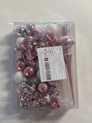 Set decorazioni albero Natale rosa