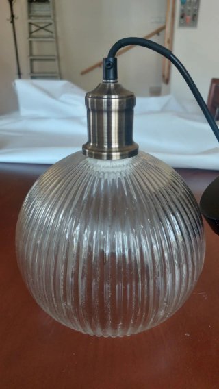 Lámpara colgante cristal y metal