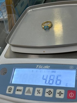 00579 ANILLO ORO CON AGUA MARINA
