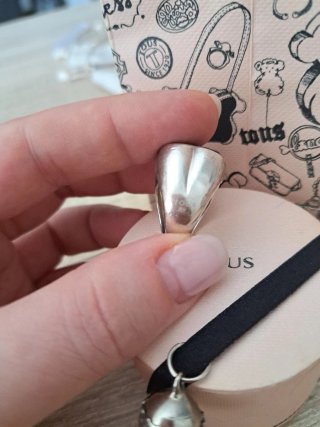 Anillo Tous Plata y Piedra Negra
