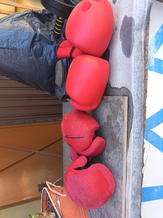 Guantes de boxeo rojos 2 pares