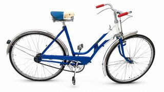 Bicicleta Clásica Vintage Azul y Blanca