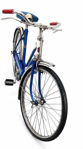 Bicicleta Clásica Vintage Azul y Blanca