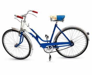Bicicleta Clásica Vintage Azul y Blanca