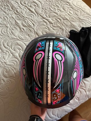 Casco Moto LS2 Rapid Diseño Oso Rosa