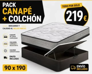 Canapé abatible con colchón
