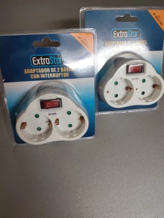 Adaptador 2 bases con interruptor