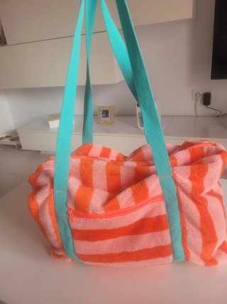 Bolsa de playa o viaje de tela de toalla