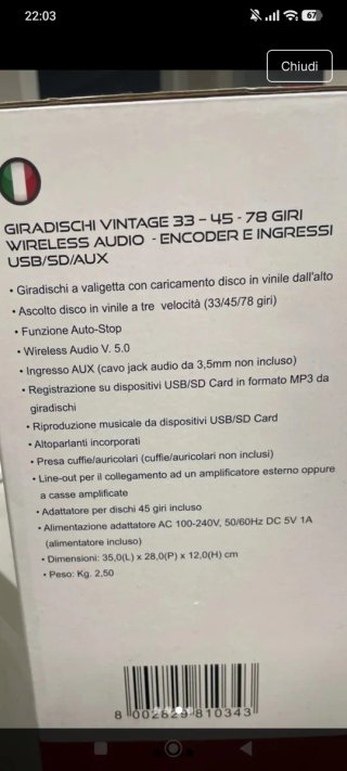 Giradischi Majestic TT 438T USB/SD/AUX