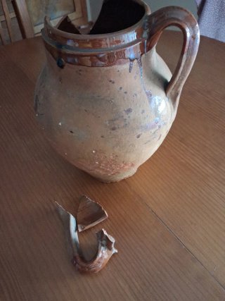 Tinaja de barro antigua/año 1930