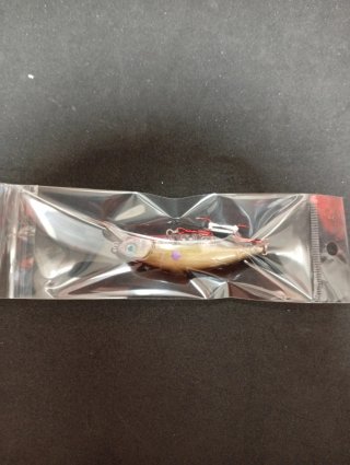 Señuelo de pesca dorado y transparente