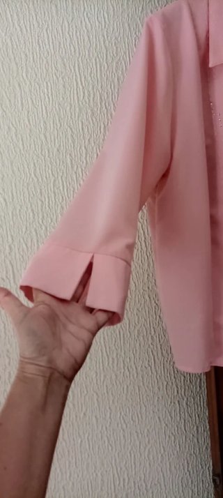 Blusa rosa manga francesa