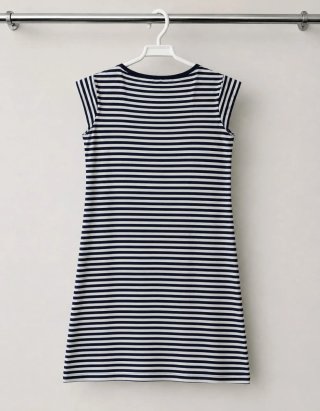 Vestido de rayas azul y blanco