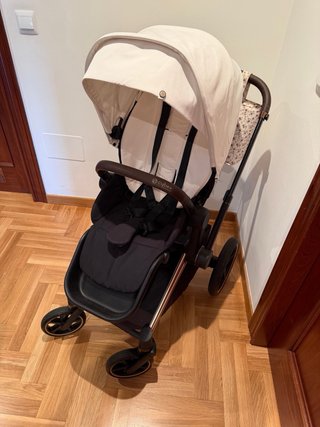 Cybex Priam - capazo negro y silla de paseo blanca