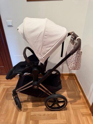 Cybex Priam - capazo negro y silla de paseo blanca