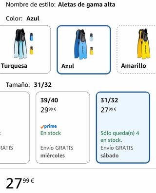 Aletas Cressi gama alta T 31/32