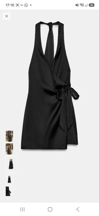 Vestido Halter Satinado Negro