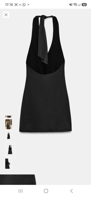Vestido Halter Satinado Negro