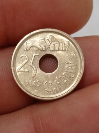 Moneda 25 Pesetas Canarias