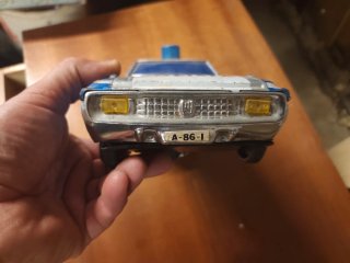 Coche Policía Juguete Antiguo Azul