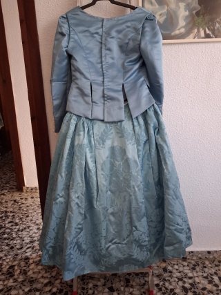 Traje de Fallera Azul Talla M damasco