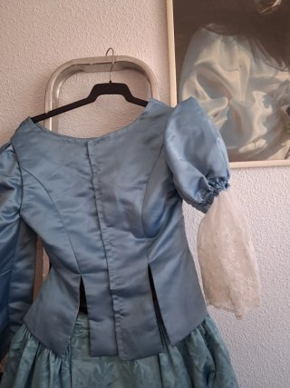 Traje de Fallera Azul Talla M damasco