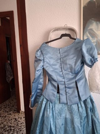 Traje de Fallera Azul Talla M damasco