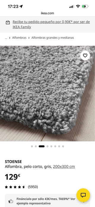 Alfombra gris de tela