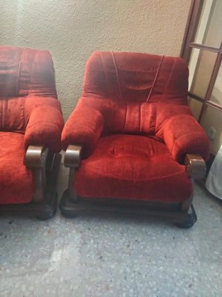 Juego de sofás de madera de roble. Perfecto estado