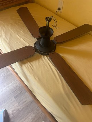 Ventilador de techo madera y metal