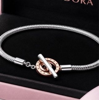 Pulsera Pandora Cadena Serpiente Cierre T-Bar