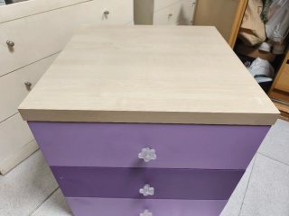 Cajonera infantil 3 cajones morado
