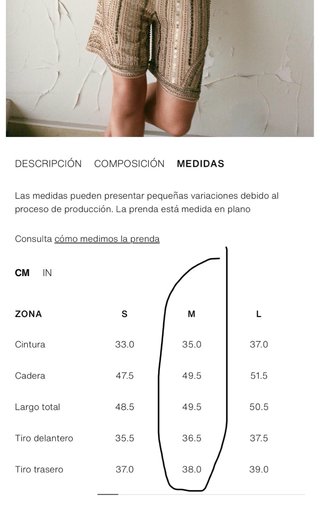 Bermudas Zara beige con abalorios Talla M