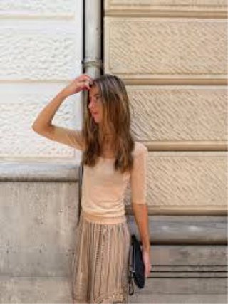 Bermudas Zara beige con abalorios Talla M