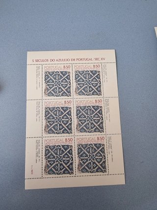 Sellos Portugal Hojitas Bloque Azulejos