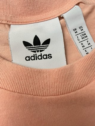 Camiseta Adidas Originals Salmón Mangas Blancas