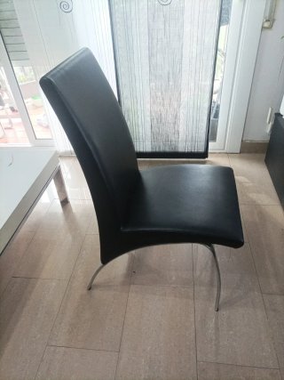 4 Sillas Comedor Piel Sintética y Metal 60 unidad