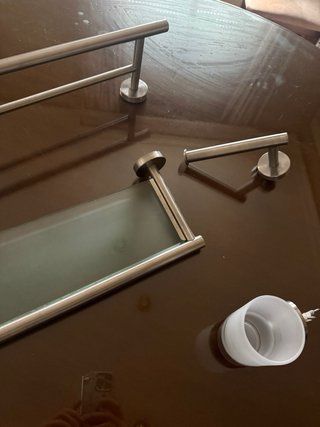 Espejo Redondo con Cuerda + accesorios baño