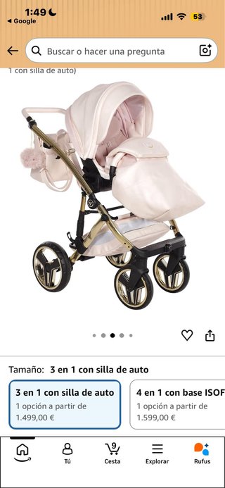 Carrito Junama Candy Rosa 3 piezas