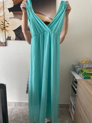 Vestido largo invitada boda teal